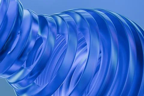 Abstract 3D background with metallic blue spiral wave structure Stock Illustration