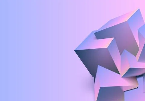 Abstract 3D background with mix of cubes. Geometric shapes intersecting in Stock Illustration