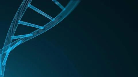 Abstract 3d background with molecule of DNA with many dots, science concep... Stock-Fotos