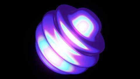 Abstract 3D background morphing iridescent liquid metal blob fluid sphere Stock Illustration