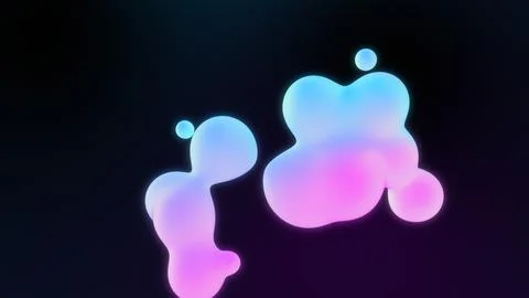 Abstract 3d background with morphing wax spheres. Colorful liquid illustration. Stock Illustration