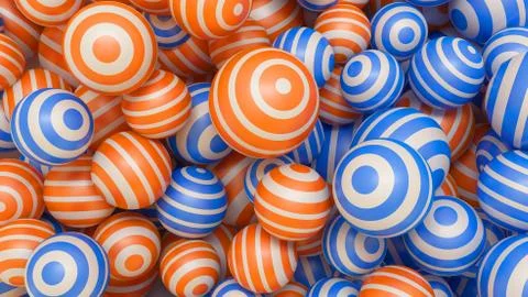 Abstract 3d background with multi-colored balls of orange and blue Иллюстрация