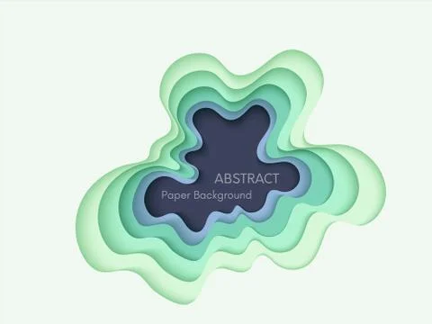 Abstract 3d background with papercut shapes. Paper design, vector creative Stock Illustration