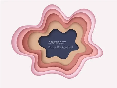 Abstract 3d background with papercut shapes. Paper design, vector creative Stock Illustration