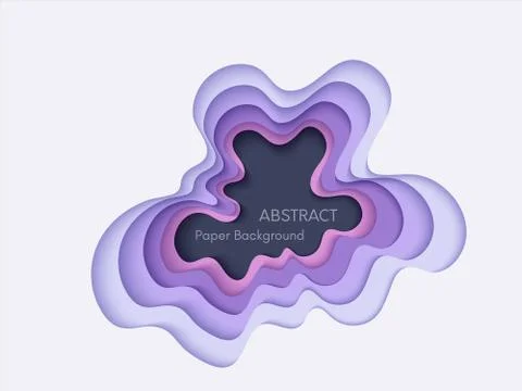 Abstract 3d background with papercut shapes. Paper design, vector creative Stock Illustration