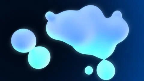 Abstract 3d background with pastel gradient liquid spheres. 3d illustration Illustrazione stock