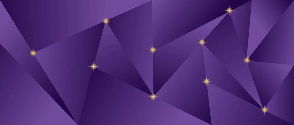 Abstract 3d background with polygonal pattern, little golden stars. Modern ge Stock Illustration