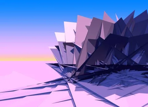 Abstract 3D background with polygons structure, chaotic and sharp. 3D Stock Illustration