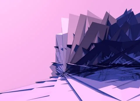 Abstract 3D background with polygons structure, chaotic and sharp. 3D Stock Illustration