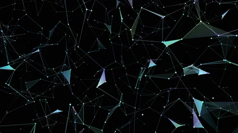 Abstract 3d background. Render of complex plexus structure with bright glow dots Stock Footage 104155543