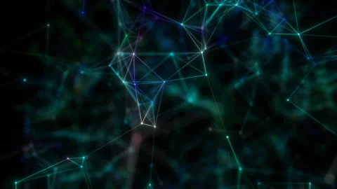 Abstract 3d background. Render of complex plexus structure with bright glow dots Stockbeeldmateriaal 105423170