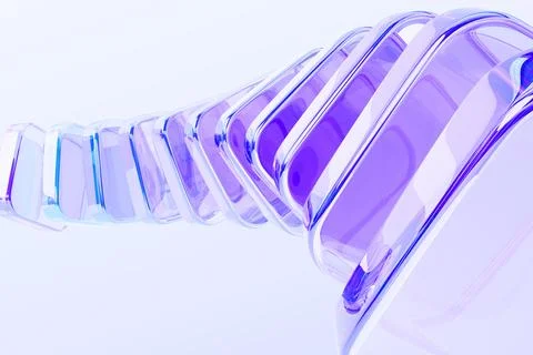 Abstract 3d background with row of crystal glass square plates. Holographic Illustrazione stock