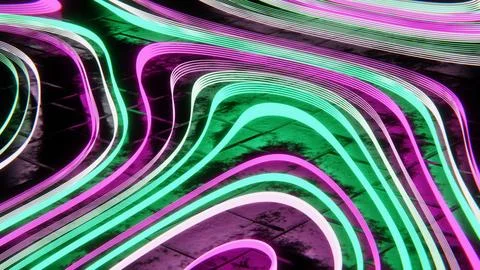 Abstract 3D background sci-fi hi-tech 80s retrowave vaporwave energy waves Stock Illustration