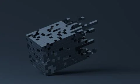 Abstract 3D Background of a Shape from Cubes Stock-Illustration