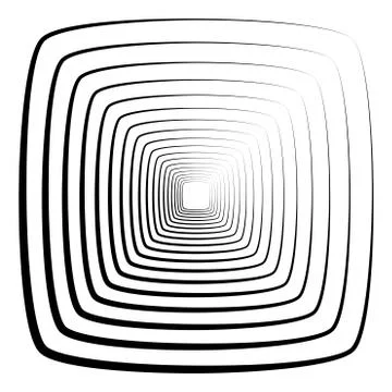 Abstract 3D background with simple geometric figure. Goes deep stylized square Stock Illustration