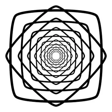 Abstract 3D background with simple geometric figure. Goes deep stylized square Stock-Illustration