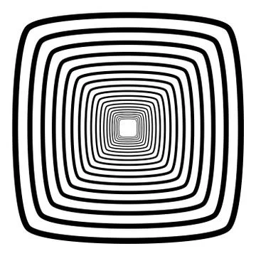 Abstract 3D background with simple geometric figure. Goes deep stylized square Illustrazione stock