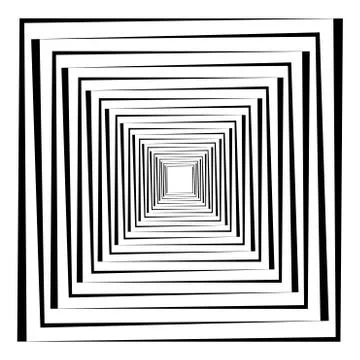 Abstract 3D background with simple geometric figure. Goes deep stylized square Stock Illustration