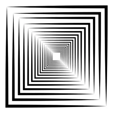 Abstract 3D background with simple geometric figure. Goes deep stylized square Stock-Illustration