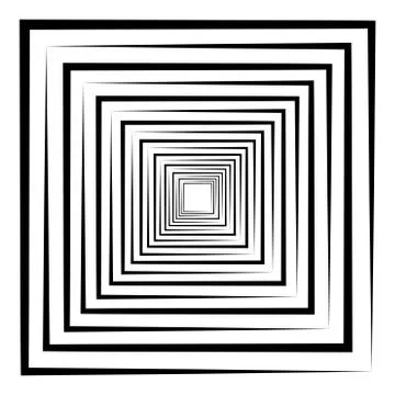 Abstract 3D background with simple geometric figure. Goes deep stylized square Stock Illustration