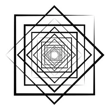 Abstract 3D background with simple geometric figure. Goes deep stylized square Stock-Illustration