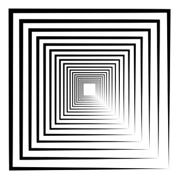 Abstract 3D background with simple geometric figure. Goes deep stylized square Stock-Illustration