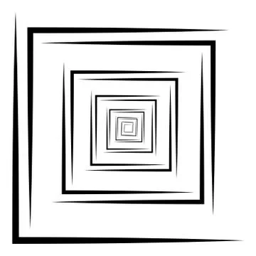 Abstract 3D background with simple geometric figure. Goes deep stylized square Stock-Illustration