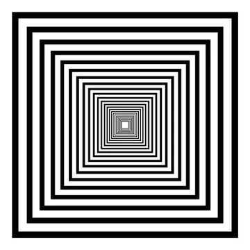 Abstract 3D background with simple geometric figure. Goes deep stylized square Stock-Illustration