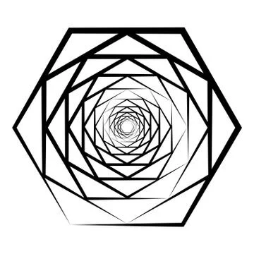 Abstract 3D background with simple geometric figure. Rotated stylized hexagon Stock Illustration