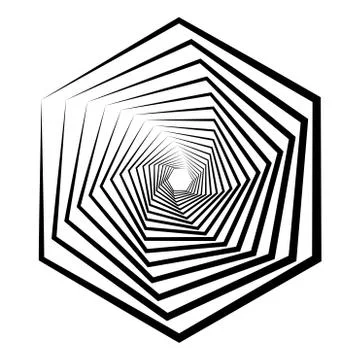 Abstract 3D background with simple geometric figure. Rotated stylized hexagon イラスト素材