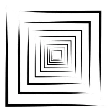 Abstract 3D background with simple geometric figure. Goes deep stylized square Stock-Illustration