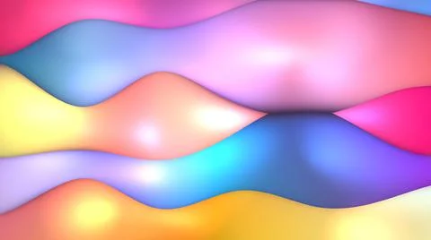 Abstract 3D background. Squishy horizontal waves Stock Illustration