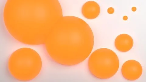 An abstract 3D background with three-dimensional balls creates a modern visua Stock Illustration