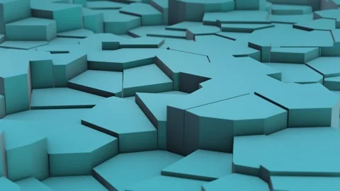 Abstract 3D background with transforming light blue blocks and moving camera Stock Footage 255837312