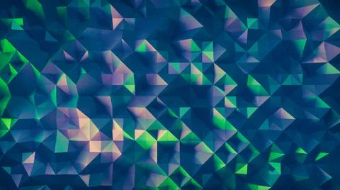 Abstract 3d background of triangular polygons blue green modern website Illustrazione stock