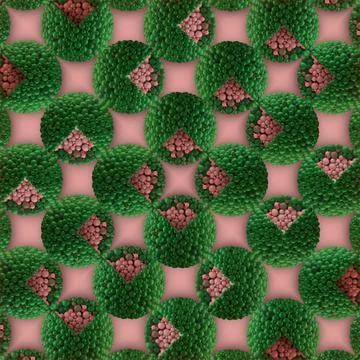 Abstract 3D background of turquoise and pink spheres forming dynamic flow Stock Illustration