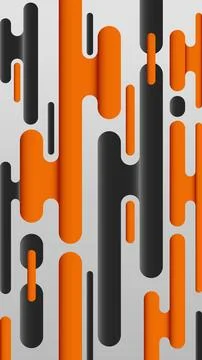 Abstract 3D background vertical rounded bars in vibrant orange and matte bl.. Stock Illustration