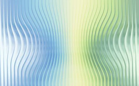 Abstract 3d background with vertical wavy lines in blue and green gradient Stock Illustration