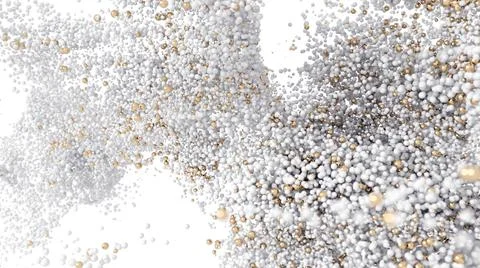 Abstract 3D Background of White and Gold Spheres Stock Illustration