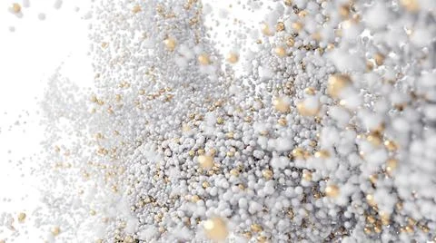 Abstract 3D Background of White and Gold Spheres Stock Illustration