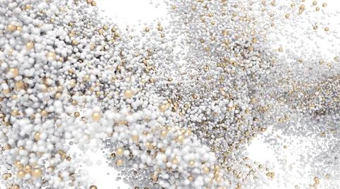 Abstract 3D Background of White and Gold Spheres Stock Illustration