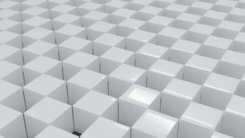Abstract 3D background with white cubes aligned in rows and columns Stock Footage 335958623