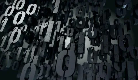 Abstract 3d background,Binary Language and virtual matrix concept Stock Illustration