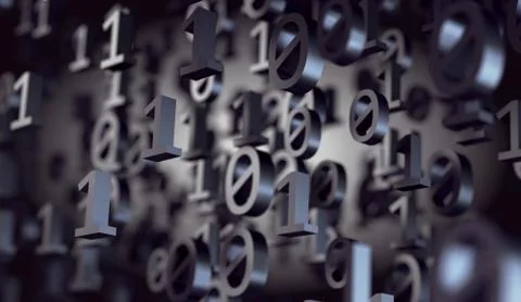 Abstract 3d background,Binary Language and virtual matrix concept 库存插图