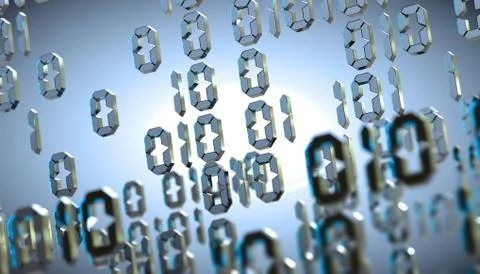 Abstract 3d background,Binary Language and virtual matrix concept.3d illustra 库存插图