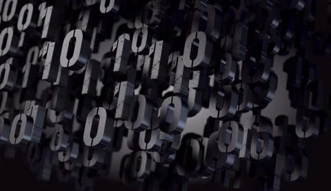 Abstract 3d background,Binary Language and virtual matrix concept 스톡 일러스트