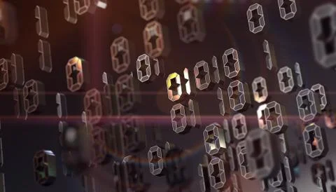 Abstract 3d background,Binary Language and virtual matrix concept イラスト素材