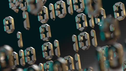 Abstract 3d background,Binary Language and virtual matrix concept.3d illustra 库存插图