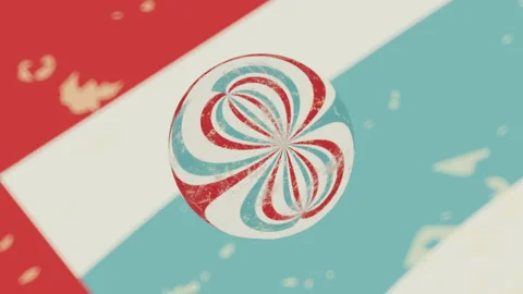  Abstract 3D Ball in Retro Style Animation. Video stock 239416073