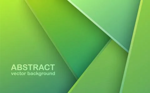Abstract 3d banner with green paper layers. Geometric idea of sliced shapes with Stock Illustration